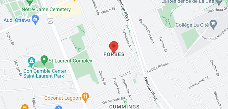 map of 45 Forbes Crescent
